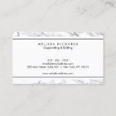 Beruflich Luxe Minimalistischer weißer Marmor Visitenkarte (Rückseite)