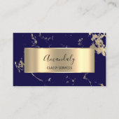 Beruflich Luxury Gold Abstrakt Marble Blue Navy Visitenkarte (Vorderseite)
