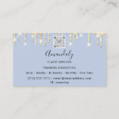 Beruflich Luxury Gold Royal Marble Blue Visitenkarte (Rückseite)