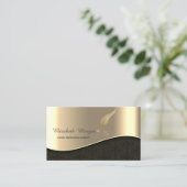 Beruflich Luxus Gold Glitzer Feather Notary Visitenkarte (Stehend Vorderseite)