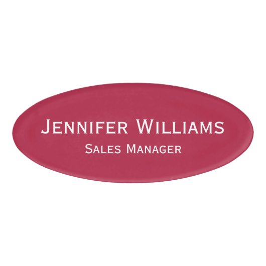 Beruflich Magenta Rote Office Führungskraft Magnet Namenschild (Vorderseite)