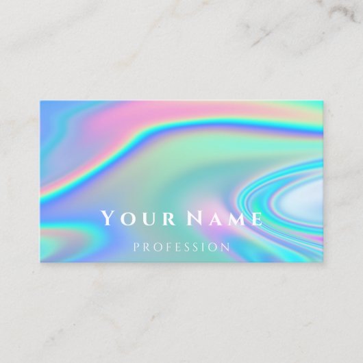 Beruflich Makeup Artis Nails Holograph Unicorn Visitenkarte (Vorderseite)