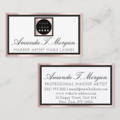 Beruflich Makeup Artist Blog Eyelash Rose Logo Visitenkarte (Vorne/Hinten)