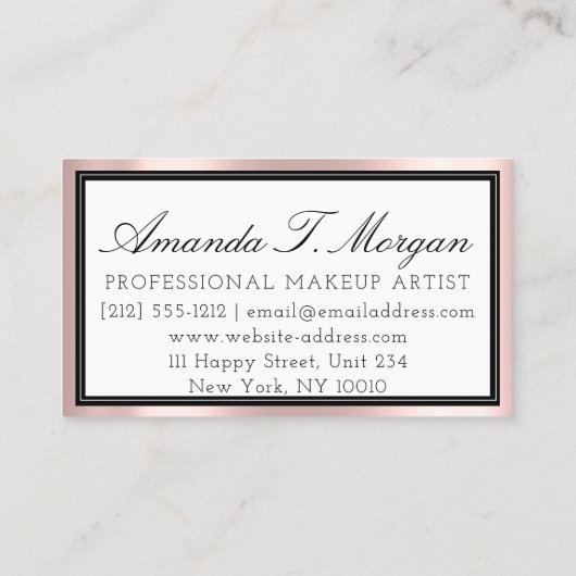 Beruflich Makeup Artist Blog Eyelash Rose Logo Visitenkarte (Rückseite)