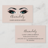 Beruflich Makeup Artist Blue Eyelash Gold VIP Visitenkarte (Vorne/Hinten)