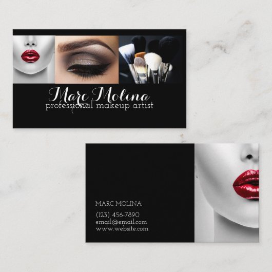 Beruflich Makeup Artist Business Card Visitenkarte (Vorne/Hinten)