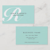 Beruflich Makeup Artist Elegantes Monogramm Blau Visitenkarte (Vorne/Hinten)