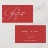 Beruflich Makeup Artist Elegantes Monogramm Rot Visitenkarte (Vorne/Hinten)