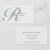 Beruflich Makeup Artist Elegantes Monogramm weiß Visitenkarte (Vorne/Hinten)