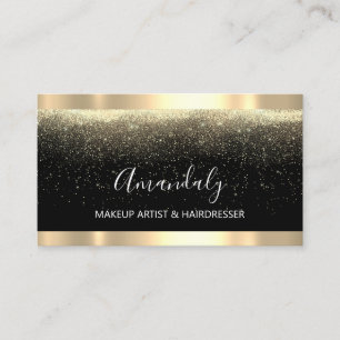 Beruflich Makeup Artist Event Plane Gold Blac Visitenkarte
