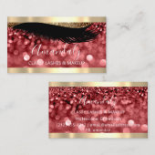 Beruflich Makeup Artist Eyelash Burgundy Red Visitenkarte (Vorne/Hinten)