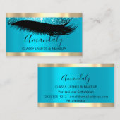 Beruflich Makeup Artist Eyelash Einzigartiges Blau Visitenkarte (Vorne/Hinten)