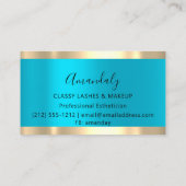 Beruflich Makeup Artist Eyelash Einzigartiges Blau Visitenkarte (Rückseite)