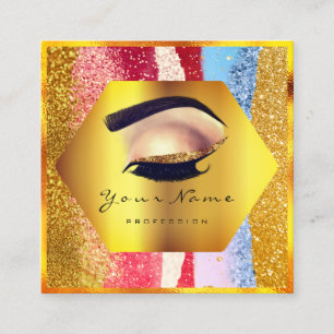 Beruflich Makeup Artist Eyelash Extension Brows Quadratische Visitenkarte