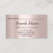 Beruflich Makeup Artist Eyelash Extensions Visitenkarte (Rückseite)