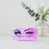 Beruflich Makeup Artist Eyelash Glitzer Pink Ho Visitenkarte (Stehend Vorderseite)