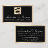 Beruflich Makeup Artist Eyelash Gold Black Brow Visitenkarte (Vorne/Hinten)