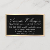 Beruflich Makeup Artist Eyelash Gold Black Brow Visitenkarte (Rückseite)