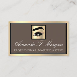 Beruflich Makeup Artist Eyelash Gold Coffe Brow Visitenkarte