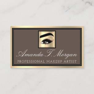 Beruflich Makeup Artist Eyelash Gold Coffe Brow Visitenkarte