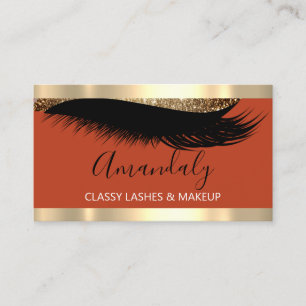Beruflich Makeup Artist Eyelash Gold Coral Grau Visitenkarte