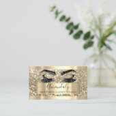 Beruflich Makeup Artist Eyelash Gold Glitzer Visitenkarte (Stehend Vorderseite)