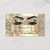 Beruflich Makeup Artist Eyelash Gold Glitzer Visitenkarte (Vorderseite)