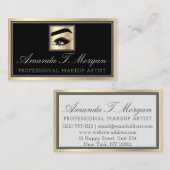 Beruflich Makeup Artist Eyelash Gold Grau Brows Visitenkarte (Vorne/Hinten)