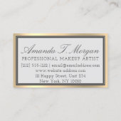 Beruflich Makeup Artist Eyelash Gold Grau Brows Visitenkarte (Rückseite)