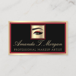 Beruflich Makeup Artist Eyelash Gold Red Black Visitenkarte