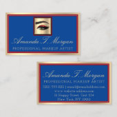 Beruflich Makeup Artist Eyelash Gold Royal Blue Visitenkarte (Vorne/Hinten)