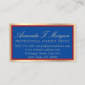Beruflich Makeup Artist Eyelash Gold Royal Blue Visitenkarte (Rückseite)
