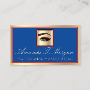 Beruflich Makeup Artist Eyelash Gold Royal Blue Visitenkarte