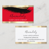 Beruflich Makeup Artist Eyelash Gold White Red Visitenkarte (Vorne/Hinten)