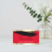Beruflich Makeup Artist Eyelash Gold White Red Visitenkarte (Stehend Vorderseite)