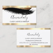 Beruflich Makeup Artist Eyelash Gold White VIP Visitenkarte (Vorne/Hinten)