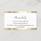 Beruflich Makeup Artist Eyelash Gold White VIP Visitenkarte (Rückseite)