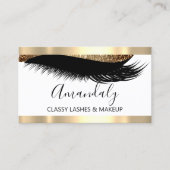 Beruflich Makeup Artist Eyelash Gold White VIP Visitenkarte (Vorderseite)