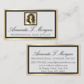 Beruflich Makeup Artist Eyelash Hair Grau Gold Visitenkarte (Vorne/Hinten)