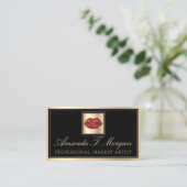 Beruflich Makeup Artist Eyelash Hair Red Kiss Visitenkarte (Stehend Vorderseite)