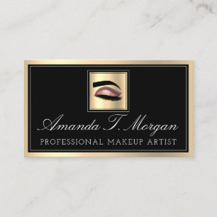 Beruflich Makeup Artist Eyelash Hair Rose Gold Visitenkarte