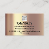 Beruflich Makeup Artist Eyelash QR CODE-LOGO Visitenkarte (Rückseite)