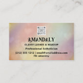Beruflich Makeup Artist Eyelash QR LOGO Gold Visitenkarte (Rückseite)