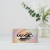 Beruflich Makeup Artist Eyelash QR LOGO Gold Visitenkarte (Stehend Vorderseite)