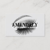 Beruflich Makeup Artist Eyelash QR LOGO Grau Visitenkarte (Vorderseite)