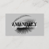 Beruflich Makeup Artist Eyelash QR LOGO Silver Visitenkarte (Vorderseite)