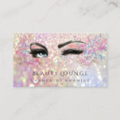 Beruflich Makeup Artist Eyelash Rose Glitzer Terminkarte (Vorderseite)