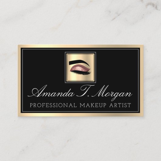 Beruflich Makeup Artist Eyelash Rose Gold Visitenkarte (Vorderseite)