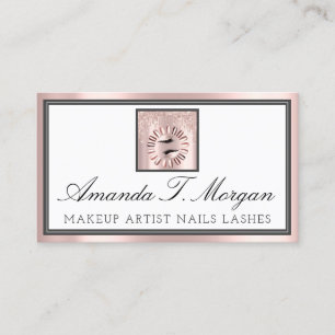 Beruflich Makeup Artist Eyelash Rose Pink Nail Visitenkarte
