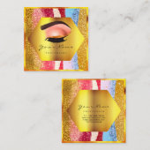 Beruflich Makeup Artist Eyelash Studio Brow Quadratische Visitenkarte (Vorne/Hinten)